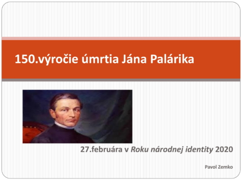 150.výročie úmrtia Jána Palárika
